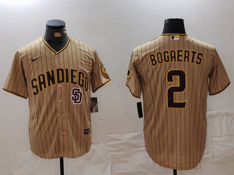 Men San Diego Padres #2 Bogaerts Brown Stripe Game 2024 Nike MLB Jersey style 2